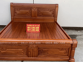 mẫu giường ngủ chữ x gỗ gõ đỏ hàng dày