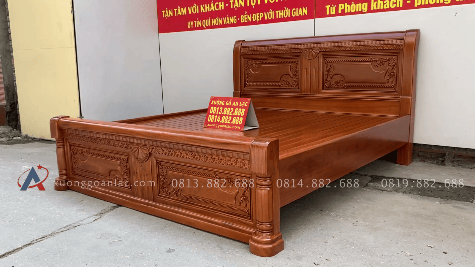Hoàn thiện giường X màu sáng gõ 19 mẫu giường ngủ 1m8 x 2m