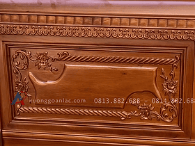 Hoàn thiện giường X màu sáng gõ 12 vách giường dày 2p