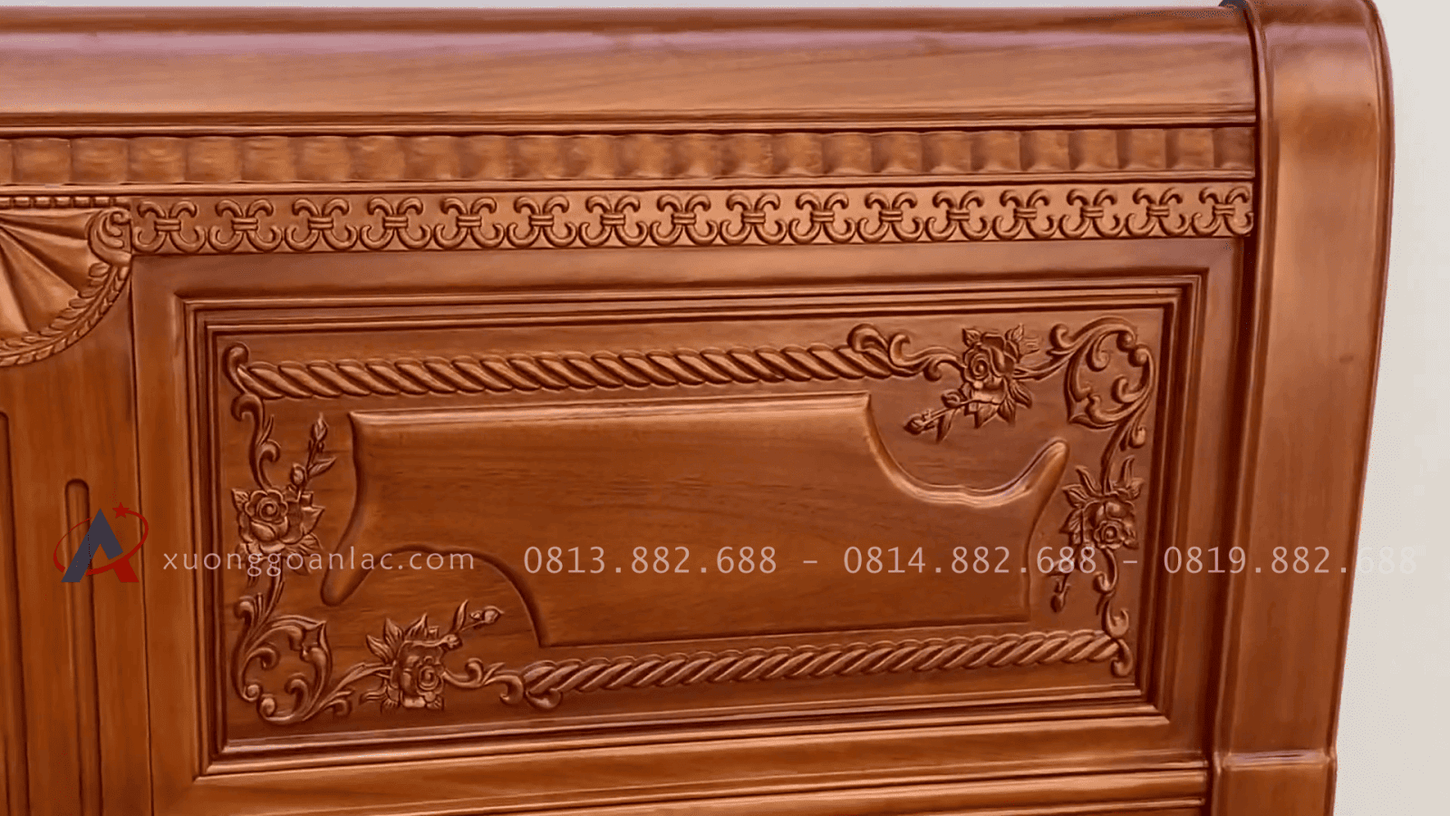 Hoàn thiện giường X màu sáng gõ 22 chương giường dày 9 cm