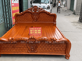 mẫu giường louis hoa hồng chim trĩ vòm 2 đầu đục tay