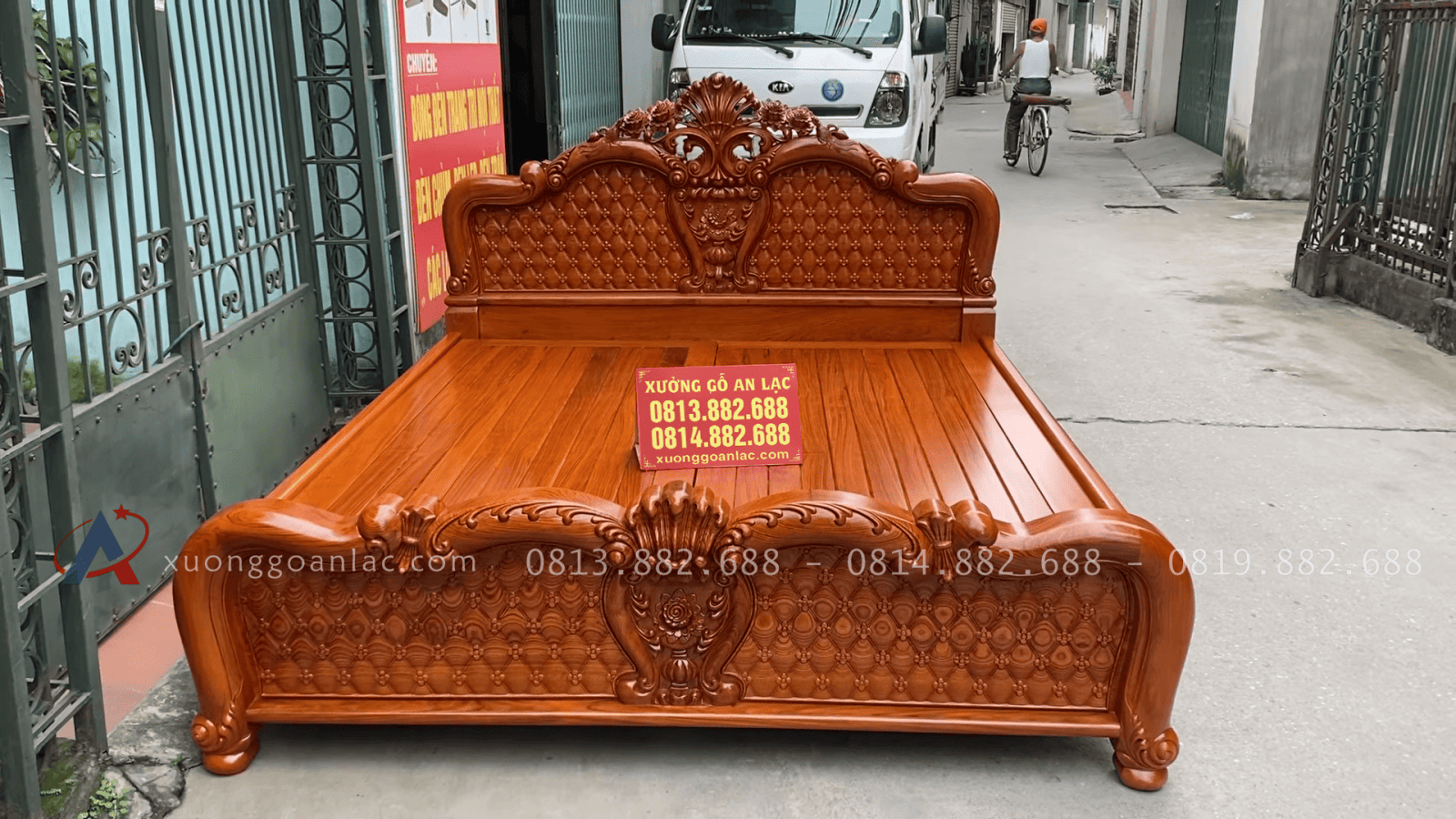 Giường louis hồng chim vòm 2 đầu đục tỉa tay 14 mẫu giường louis hoa hồng chim trĩ vòm 2 đầu đục tay