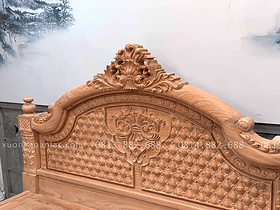 Giường cột vòm đục trám gỗ Hương Đá 2m x 2m2 8 giường ngủ louis hoàng gia vách đục hoa lá tây