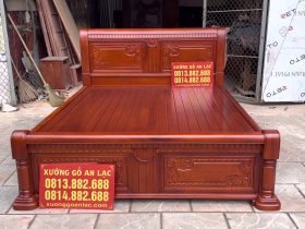 mẫu giường ngủ chữ x gỗ gõ chất lượng