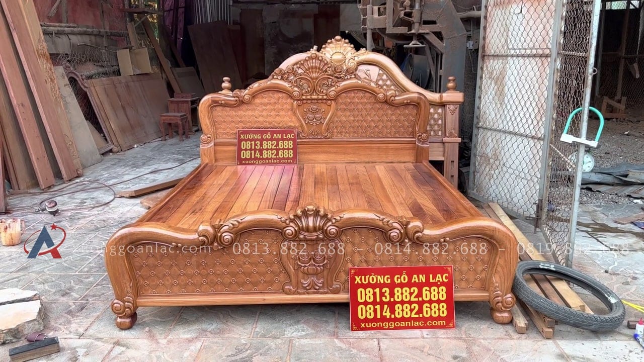 Mộc Giường hồng chim trĩ gỗ gõ đỏ 29 giường ngủ mẫu hồng trĩ sang trọng