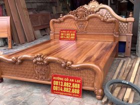 Mộc Giường hồng chim trĩ gỗ gõ đỏ 12 mẫu giường ngủ louis hoàng gia