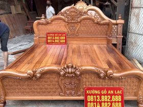 Mộc Giường hồng chim trĩ gỗ gõ đỏ 15 đầu giường thấp cao 50cm