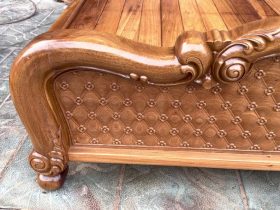 Mộc Giường hồng chim trĩ gỗ gõ đỏ 16 chân gường đục lá tây vén cong