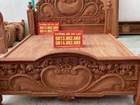 Giường ngủ mẫu hoa hồng nguyên khối gỗ hương đá 7 mẫu giường ngủ louis hoa hồng