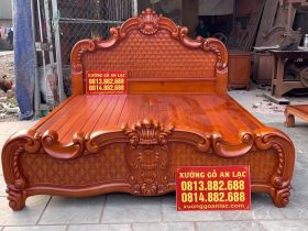 giường ngủ tân cổ điển gỗ gõ đỏ