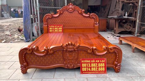 giường ngủ tân cổ điển gỗ gõ đỏ