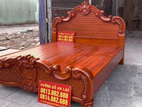 Giường ba khúc lan tây đục trám gõ đỏ 180x200cm 10 Mẫu giường ngủ 1m8 x 2m