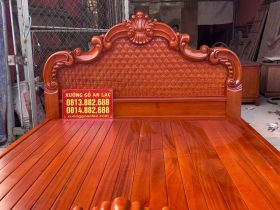 Giường ba khúc lan tây đục trám gõ đỏ 180x200cm 11 giường ngủ louis hoàng gia