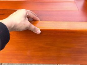 Giường ba khúc lan tây đục trám gõ đỏ 180x200cm 16 vài giường dày 5cm