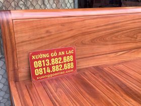 Giường ngủ trơn đơn giản hiện đại gỗ gõ đỏ Nam Phi 5 đầu giường cao thiết kế trơn hiện đại