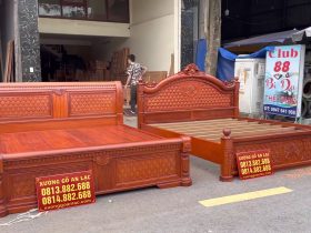 giường ngủ gỗ gõ đỏ Nam Phi cao cấp