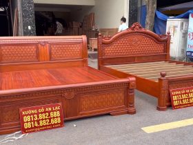 Báo giá 2 mẫu giường ngủ gỗ gõ đỏ Nam Phi cao cấp 7 Mẫu giường ngủ chữ x sang trọng