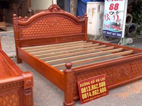 Báo giá 2 mẫu giường ngủ gỗ gõ đỏ Nam Phi cao cấp 10 giường ngủ 2mx2m2