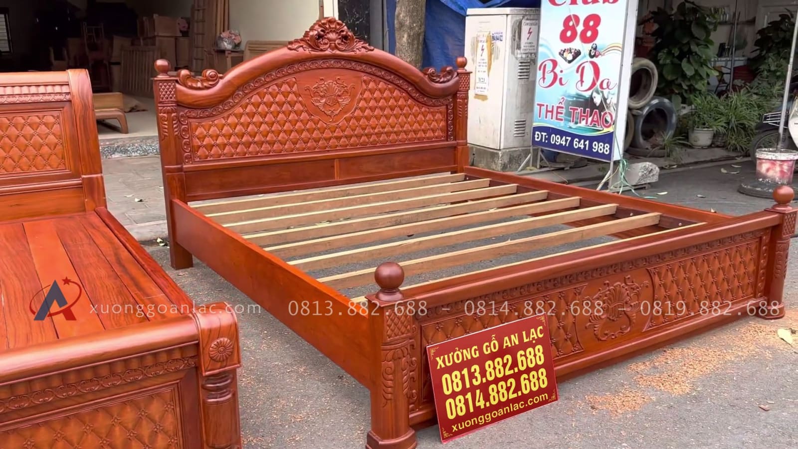 Báo giá 2 mẫu giường ngủ gỗ gõ đỏ Nam Phi cao cấp 15 giường ngủ 2mx2m2