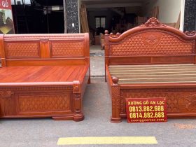 Báo giá 2 mẫu giường ngủ gỗ gõ đỏ Nam Phi cao cấp 11 hai mẫu giường gỗ gõ đỏ cao cấp