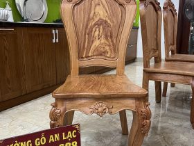 Bộ bàn ăn nguyên khối 8 ghế louis gỗ hương đá siêu vân hàng vip (Anh Sĩ, Điện Biên) 17 Mẫu ghế ngồi lưng cao không tay