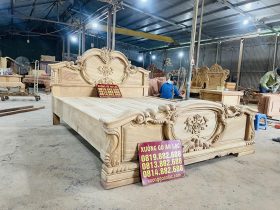 Mẫu giường hoàng gia gỗ gõ đỏ cao cấp 10 mẫu giường ngủ louis hoàng gia tân cổ điển