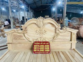 Mẫu giường hoàng gia gỗ gõ đỏ cao cấp 12 đầu giường thiết kế độc đáo