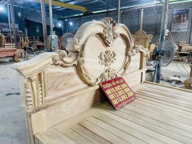 Mẫu giường hoàng gia gỗ gõ đỏ cao cấp 13 chương giường dày 10p