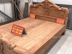 Mẫu giường hồng trĩ gỗ hương đá (mộc thô) 10 Bản mộc mẫu giường hồng trĩ