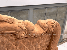 Mẫu giường hồng trĩ gỗ hương đá (mộc thô) 13 chương giường dày 10p