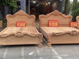 Mẫu giường Louis hoa hồng trám mai gỗ gõ đỏ Nam Phi (hàng mộc) 9 mẫu giường louis hoàng gia tân cổ điển