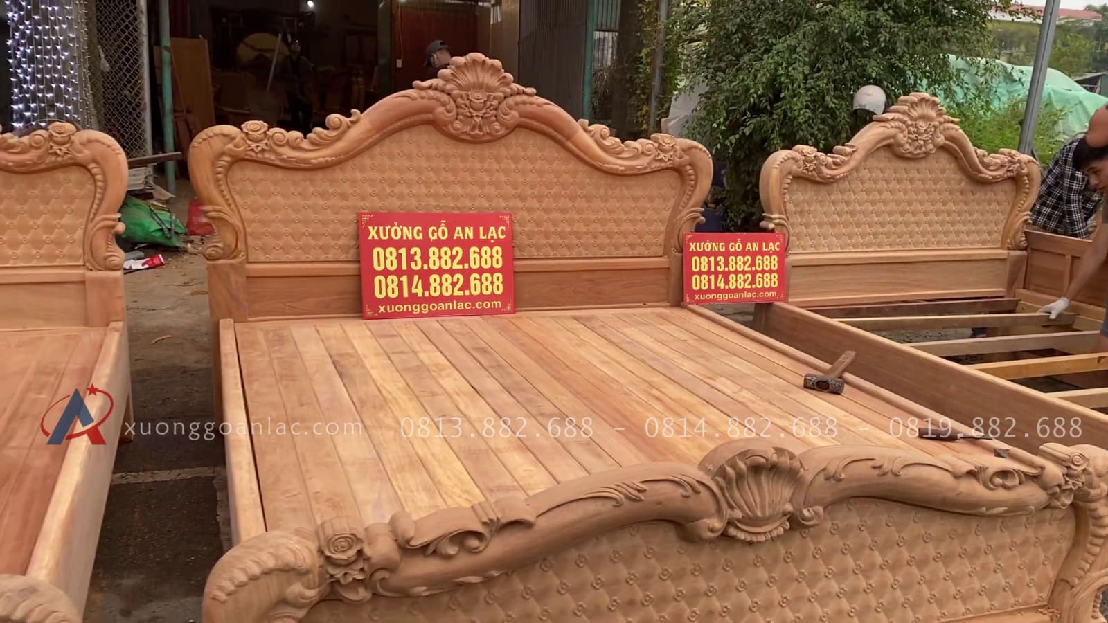 Mẫu giường Louis hoa hồng trám mai gỗ gõ đỏ Nam Phi (hàng mộc) 20 bản mộc mẫu giường louis hoàng gia