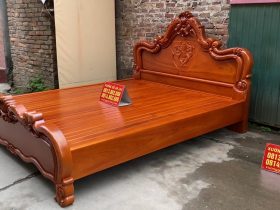 Giường vòm trơn hoa Lan Tây gõ đỏ 180x200cm 11 mẫu giường ngủ gỗ gõ đỏ