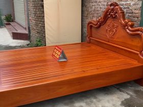 Giường vòm trơn hoa Lan Tây gõ đỏ 180x200cm 12 giường ngủ gỗ gõ đỏ cao cấp