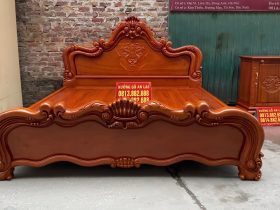 Giường vòm trơn hoa Lan Tây gõ đỏ 180x200cm 13 mẫu giường ngủ louis hoàng gia tân cổ điển