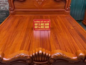 Giường vòm trơn hoa Lan Tây gõ đỏ 180x200cm 14 giường ngủ dát phản nan