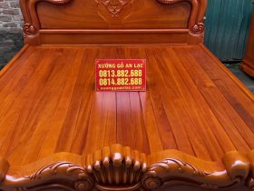 Giường vòm trơn hoa Lan Tây gõ đỏ 180x200cm 17 mẫu giường louis hoàng gia sang trọng