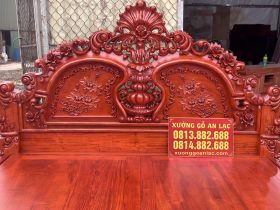 Giường louis hồng đại nguyên khối 180x200cm 7 giường ngủ dát phản tấm