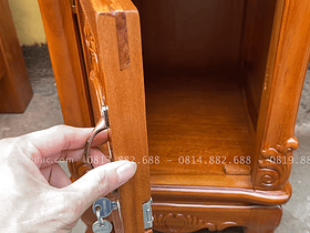 Mẫu giường tân cổ điển và bàn phấn gỗ gõ đỏ cao cấp 28 mặt cánh khuôn tranh dày dặn