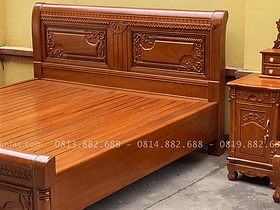 Mẫu giường tân cổ điển và bàn phấn gỗ gõ đỏ cao cấp 17 Mẫu giường 1m8 x 2m