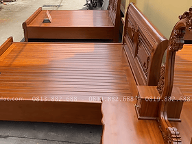 Mẫu giường tân cổ điển và bàn phấn gỗ gõ đỏ cao cấp 21 giường ngủ dát phản nan