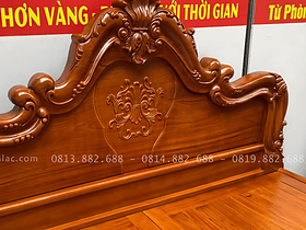 Hai giường vòm trơn lan tây gỗ Gõ 2m x 2m2 12 chương giường liền khối đục tỉa thúc thói tinh xảo