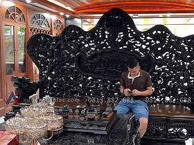 siêu phẩm bàn ghế cửu long bát mã gỗ mun
