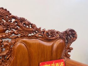Siêu phẩm bàn ghế hoàng gia nguyên khối 10 món gỗ hương đá (Anh Sâm - Cao Bằng) 27 vách ghế nguyên khối ghép tấm