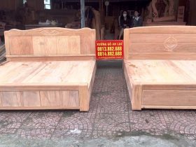 thành phẩm mộc 2 giường ngủ gỗ gõ đỏ