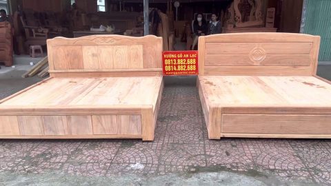 thành phẩm mộc 2 giường ngủ gỗ gõ đỏ