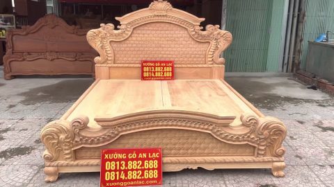 thành phẩm mộc giường ngủ tân cổ điển gỗ gõ đỏ