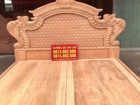 Mộc giường hoàng gia hoa 4 cánh gỗ gõ đỏ 10 mẫu giường ngủ louis hoàng gia tân cổ điển