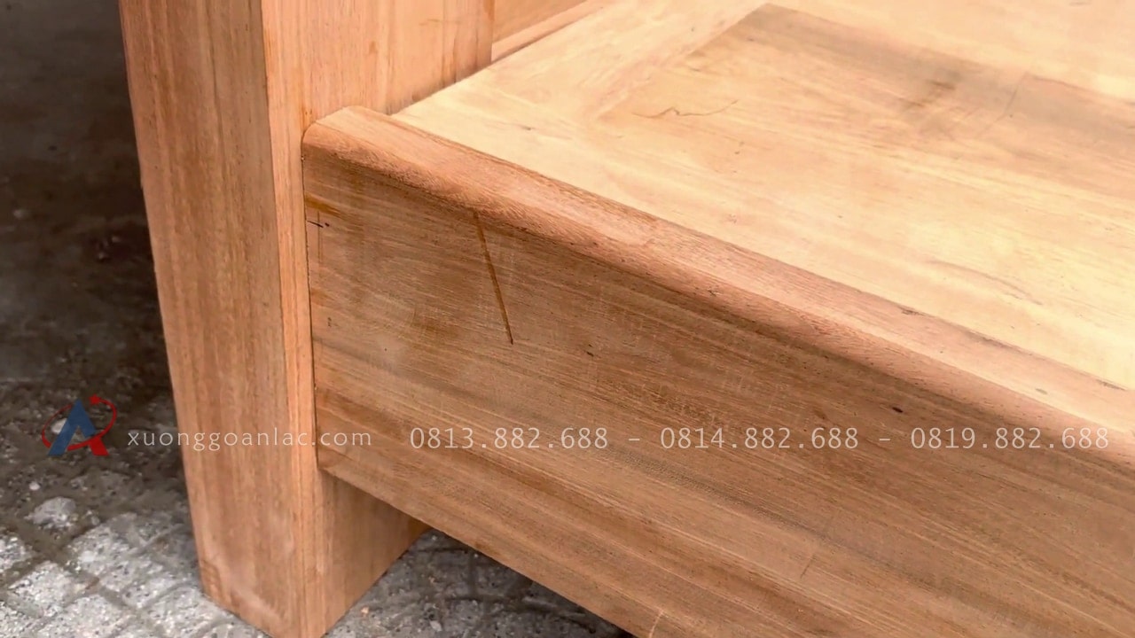 Mộc giường hoàng gia hoa 4 cánh gỗ gõ đỏ 26 giường ngủ gỗ gõ đóng mộng thắt