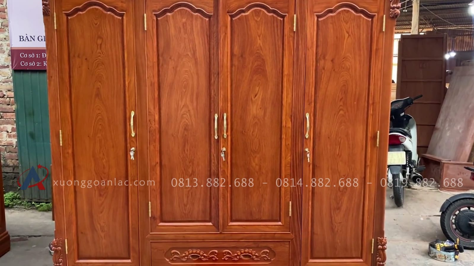Tủ quần áo 3 buồng 4 cánh hàng vip 11 mẫu tủ gỗ tự nhiên siêu vân